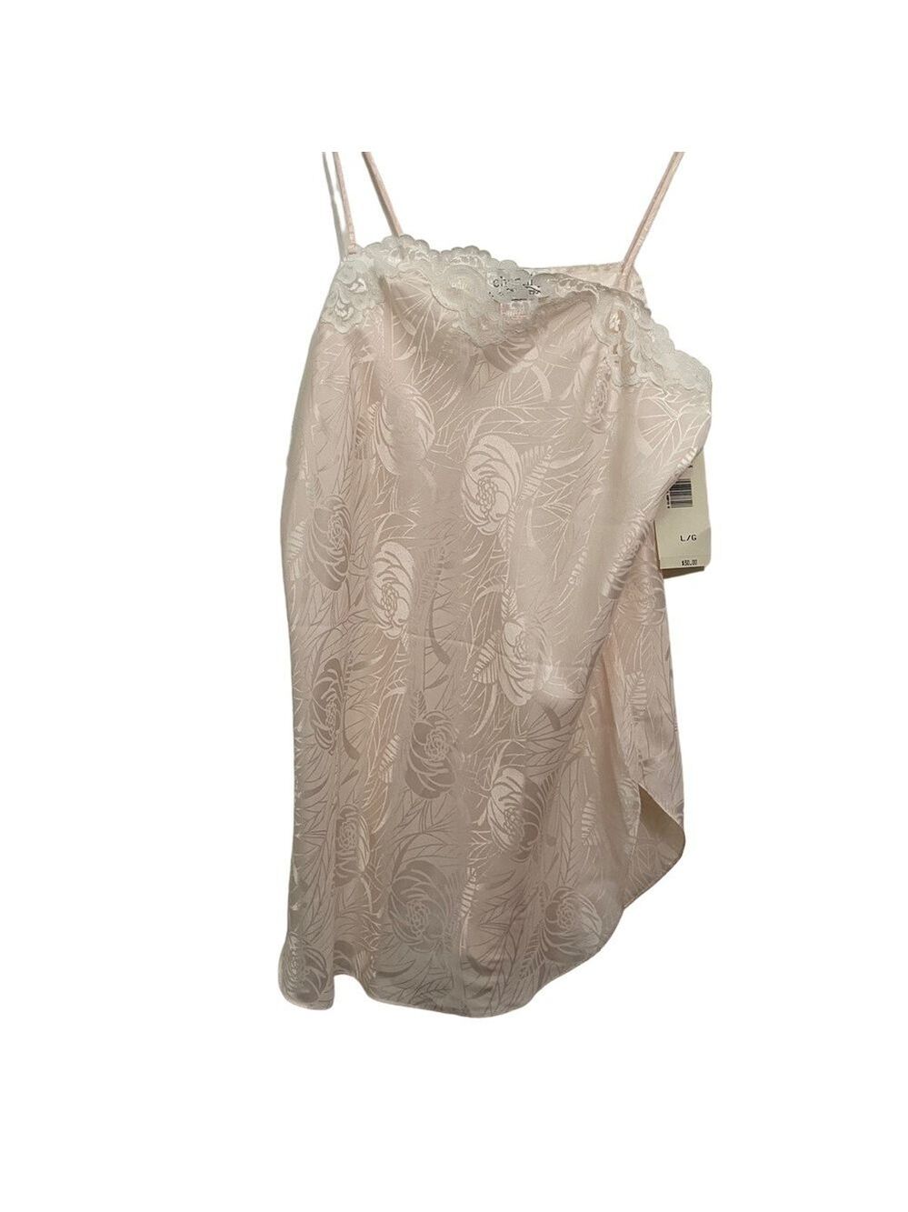 Vintage New Chantilly top underwear floral powder pink white floral lace large